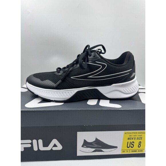 FILA Men’s Action-Stride Energized Black White Athletic Sneakers Shoes Size 8 main image 8